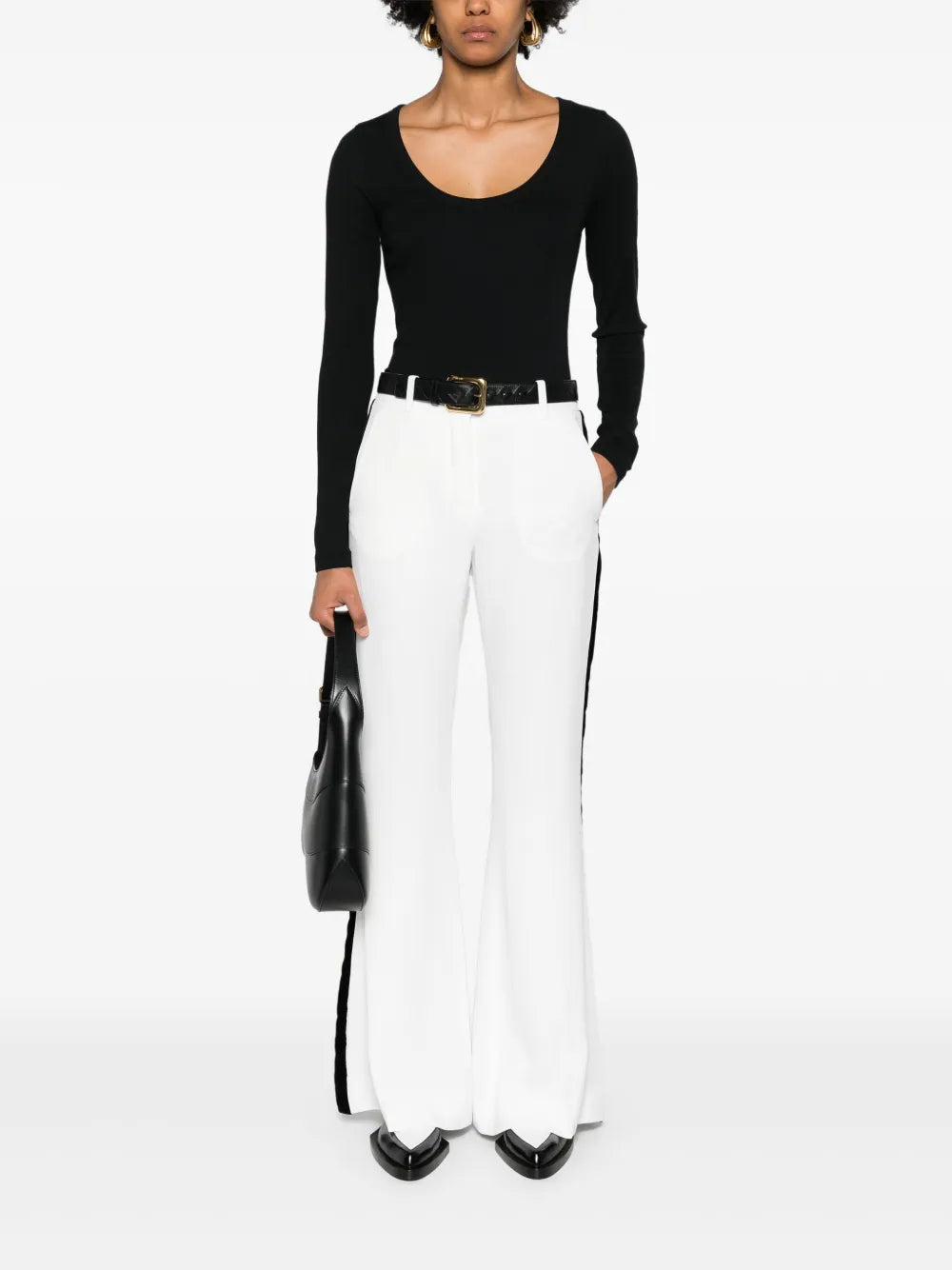 Scoop-Neck Fine-Ribbed T-Shirt