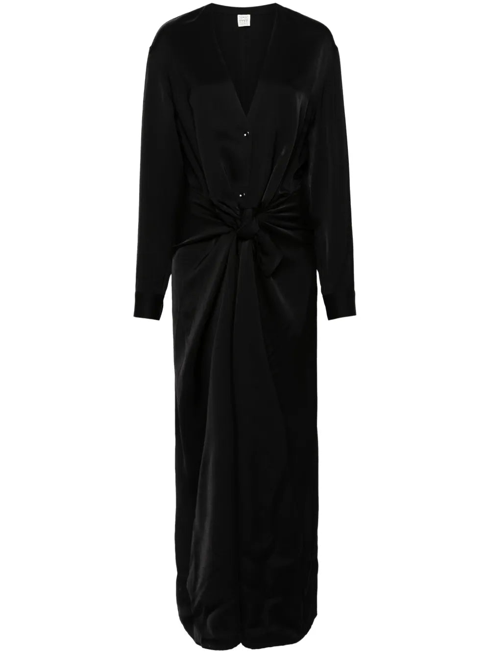 Knot-Detail Satin Dress