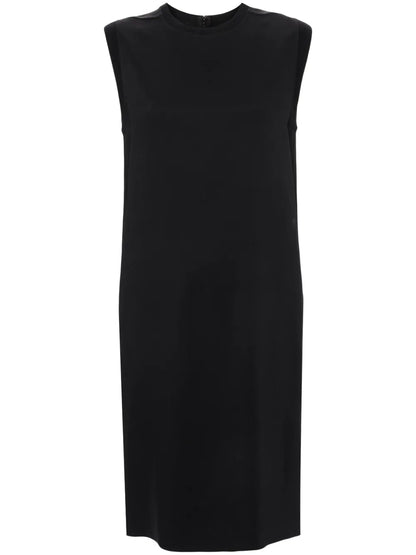 Crew-Neck Crepe Midi Dress