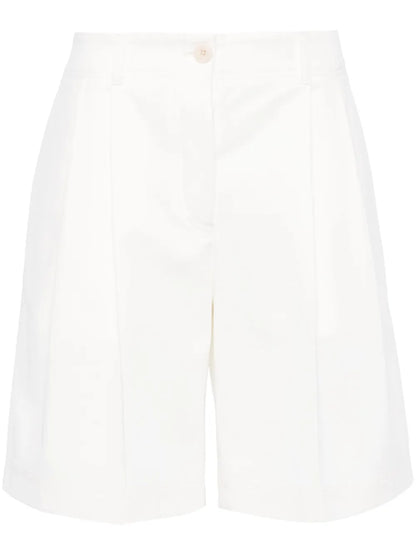 Twill Pleated Shorts
