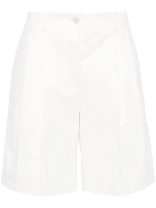Twill Pleated Shorts