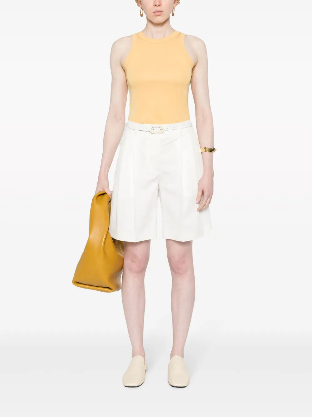 Twill Pleated Shorts