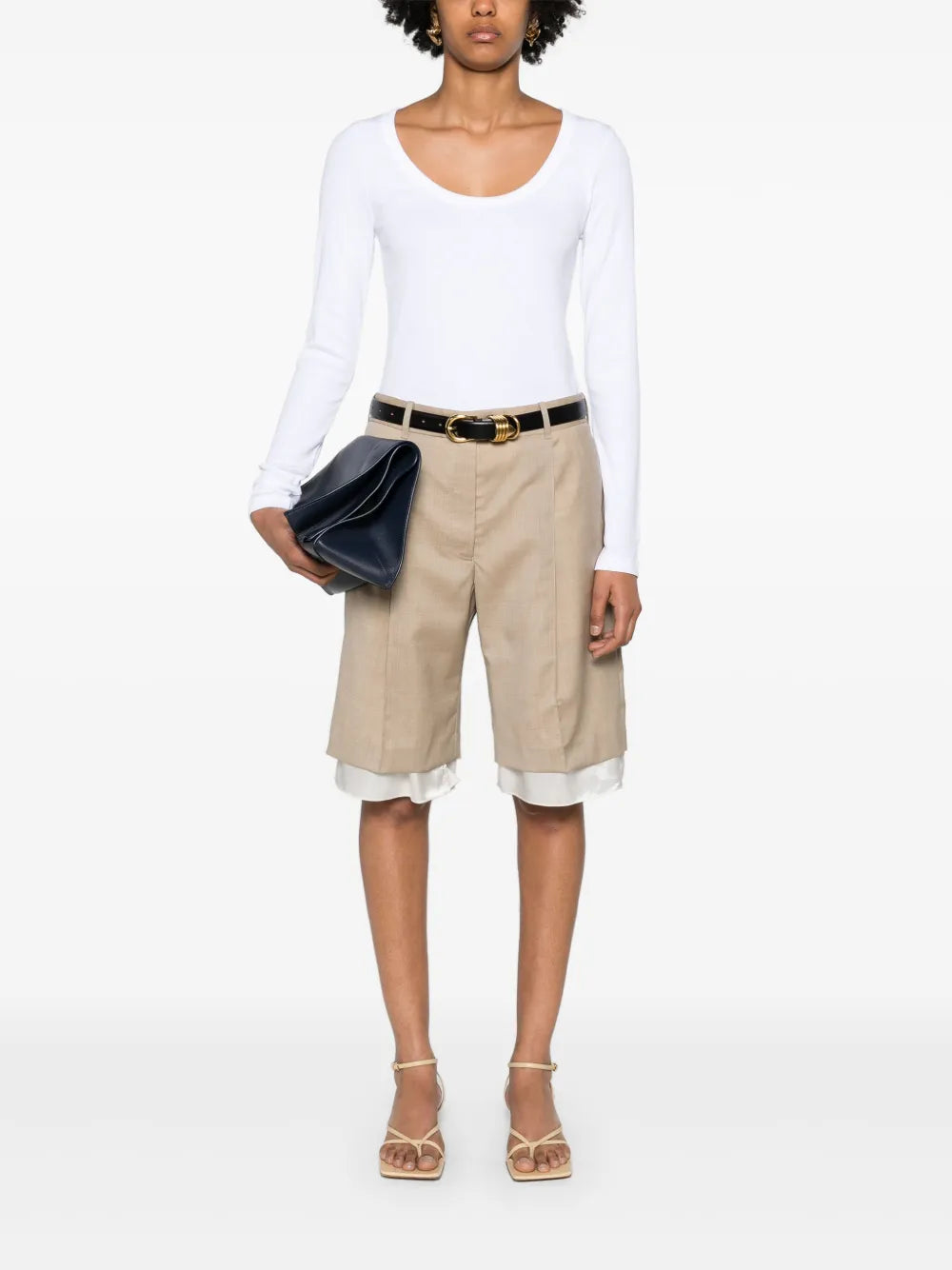 Scoop-Neck Fine-Ribbed T-Shirt
