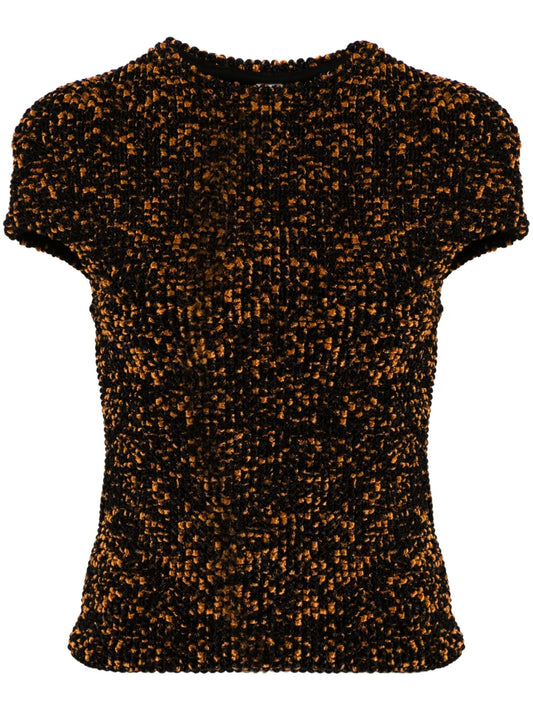 Tortoiseshell-Effect Chenille Top