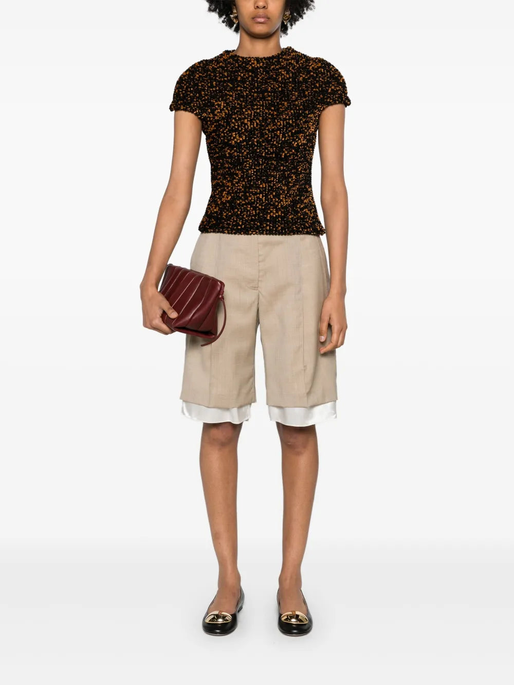 Tortoiseshell-Effect Chenille Top