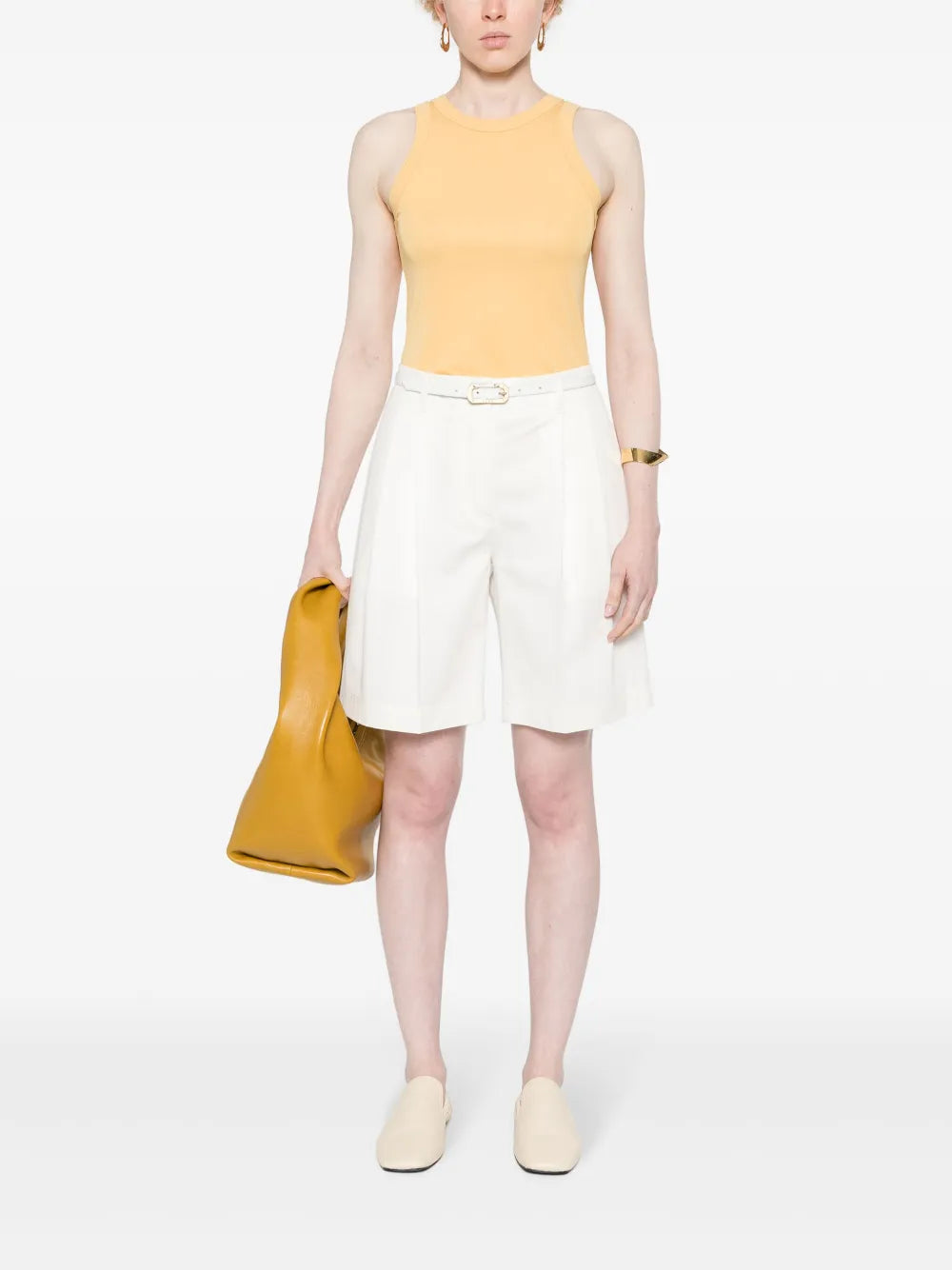 Sleeveless Crepe Tank Top