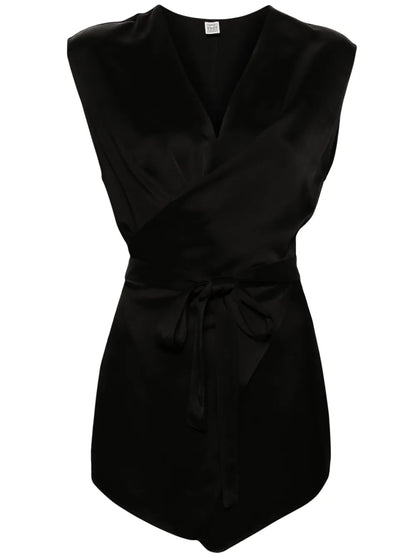 Tie-Fastening Satin Vest