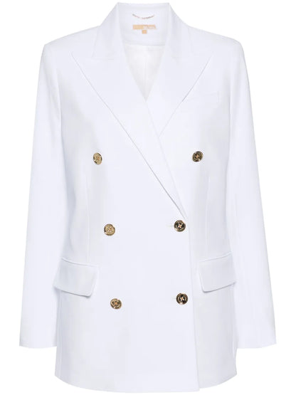 Crepe Double-Breasted Blazer