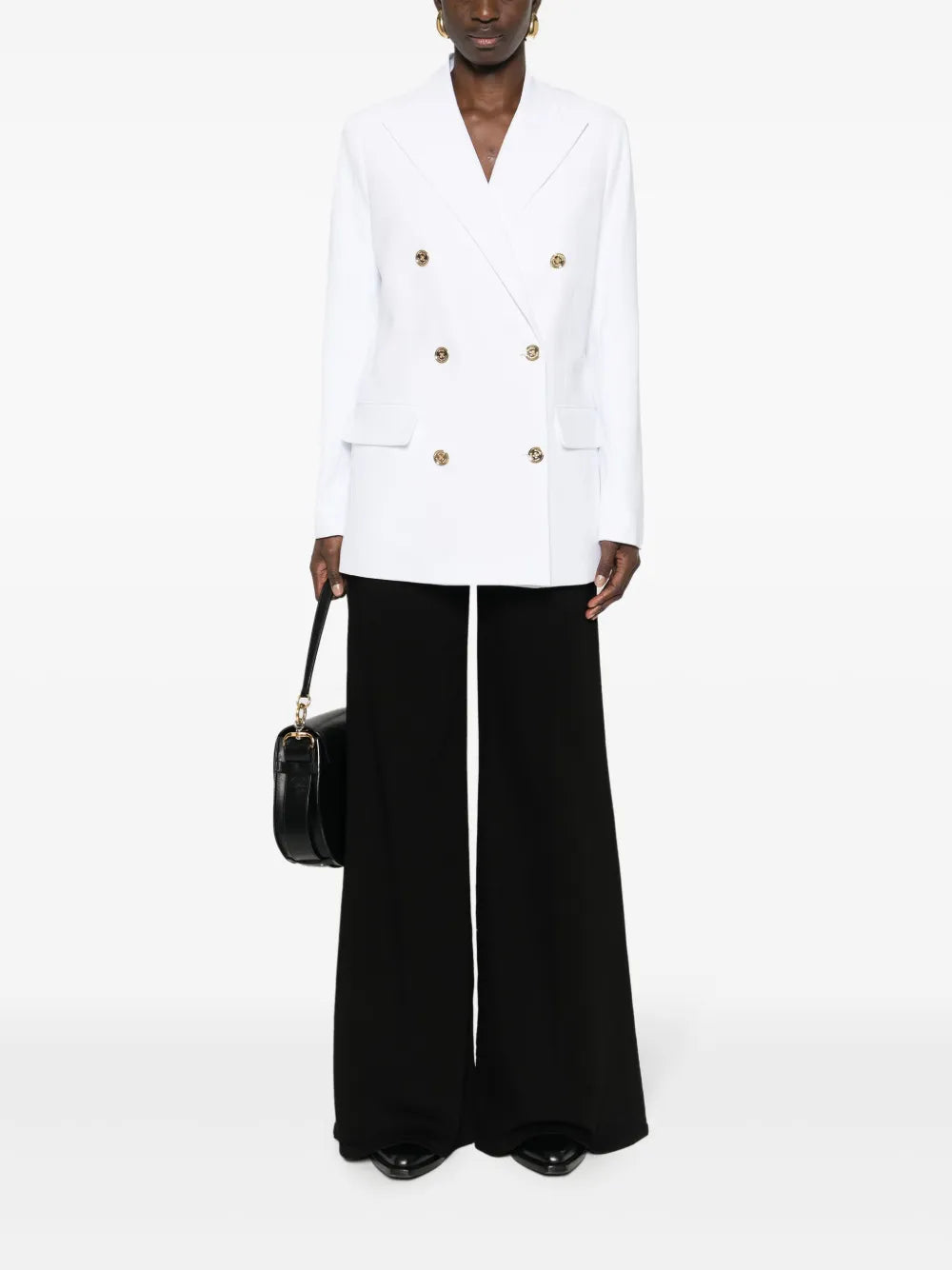 Crepe Double-Breasted Blazer