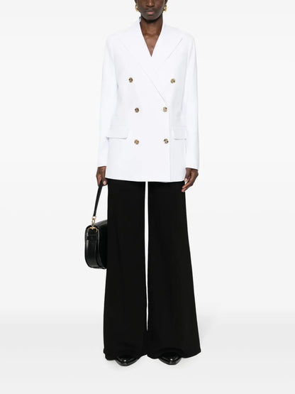 Crepe Double-Breasted Blazer
