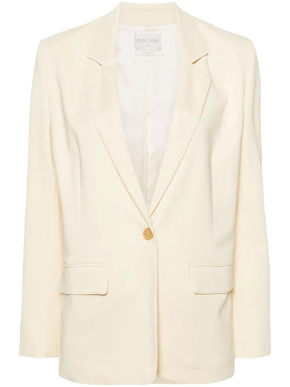Notched-Lapels Single-Breasted Blazer