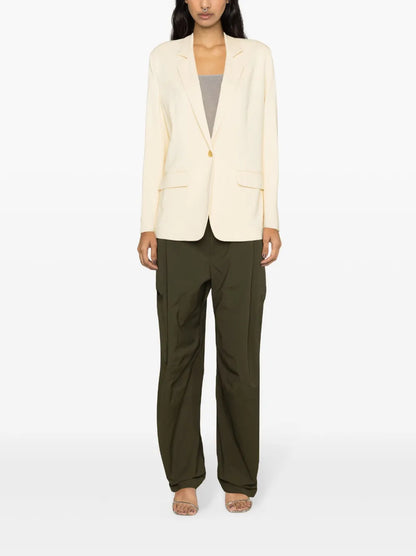 Notched-Lapels Single-Breasted Blazer