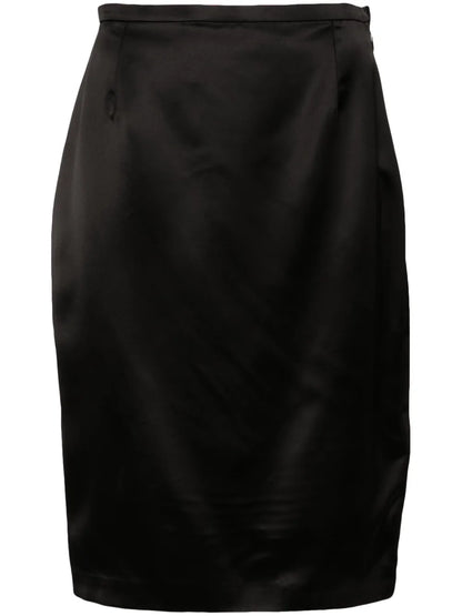 Satin Pencil Midi Skirt