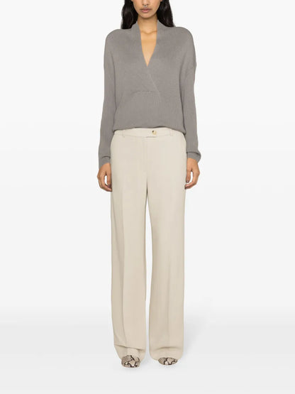 V-Neck Ribbed Jumper