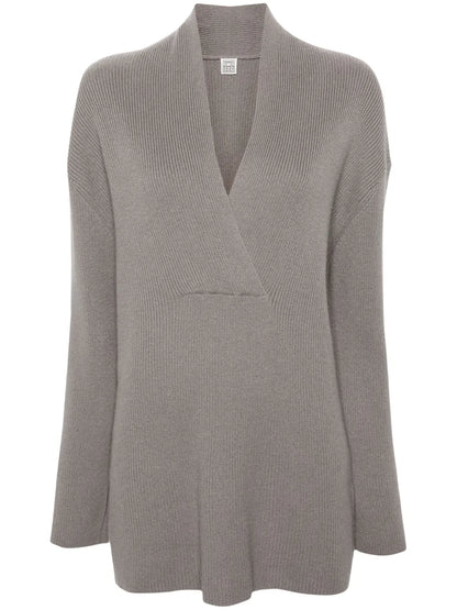 V-Neck Ribbed Jumper