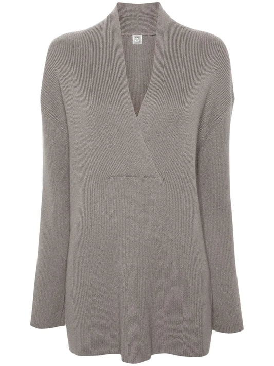 V-Neck Ribbed Jumper