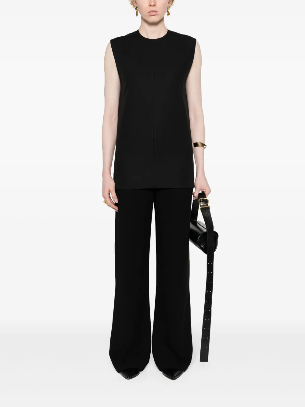 Sleeveless Seam-Detailed Top