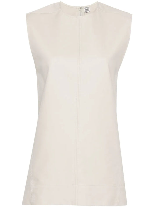 Sleeveless Seam-Detailed Top