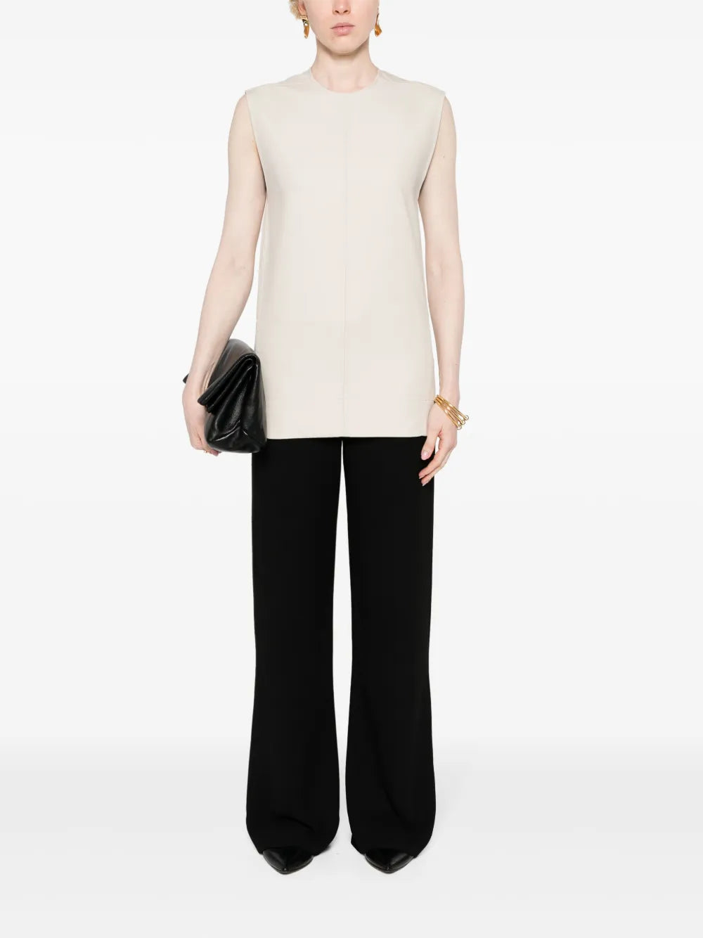 Sleeveless Seam-Detailed Top
