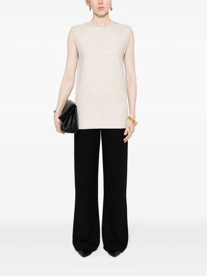 Sleeveless Seam-Detailed Top