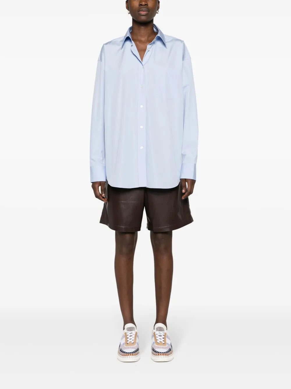 Straight-Point Collar Panelled Shirt