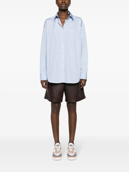 Straight-Point Collar Panelled Shirt