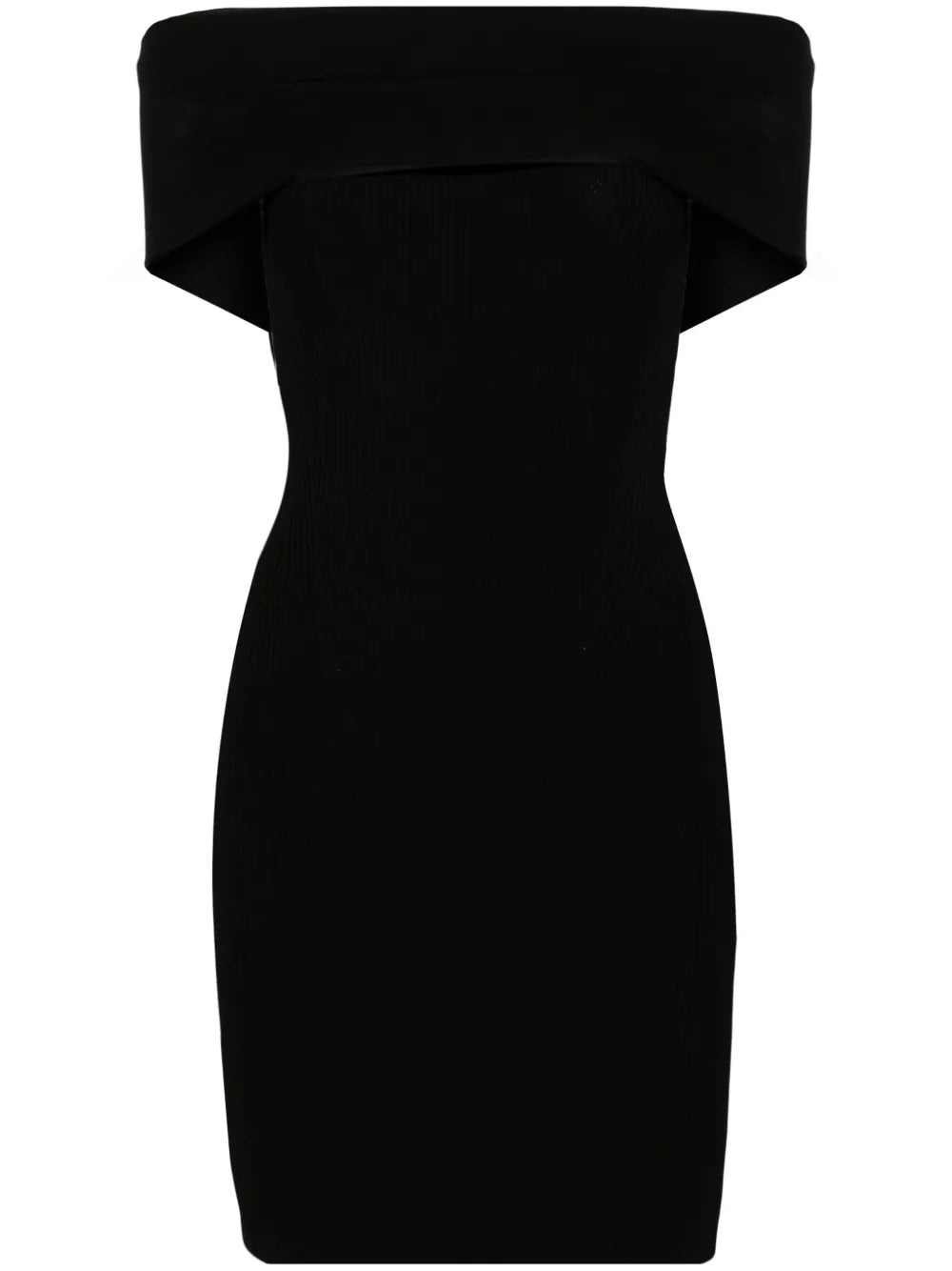 Cowl-Neck Ribbed Minidress