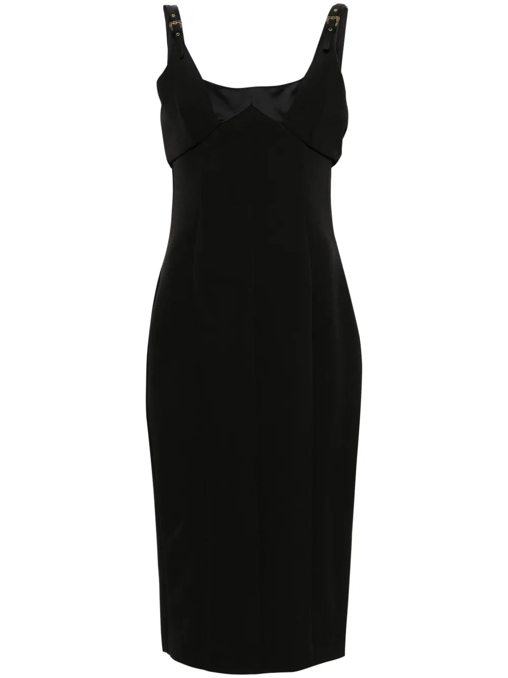 Square-Neck Cady Midi Dress