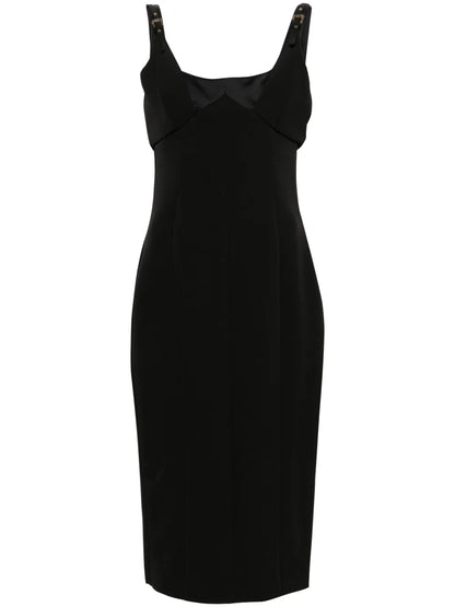 Square-Neck Cady Midi Dress