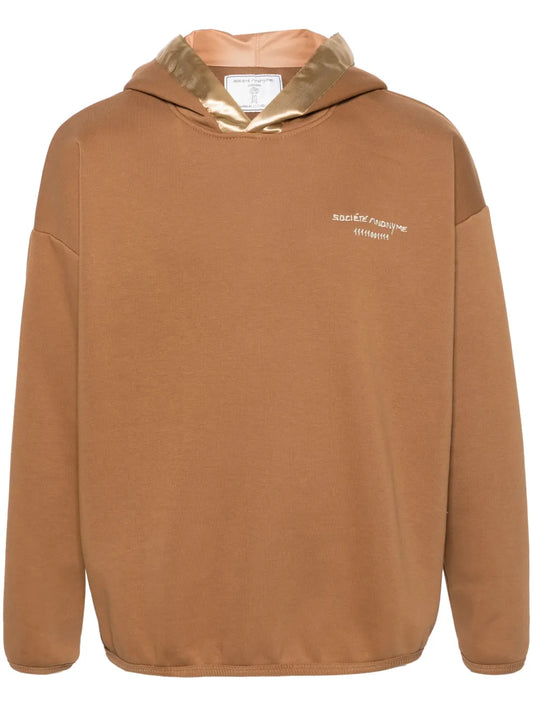 Logo Embroidered Satin Trim Hoodie