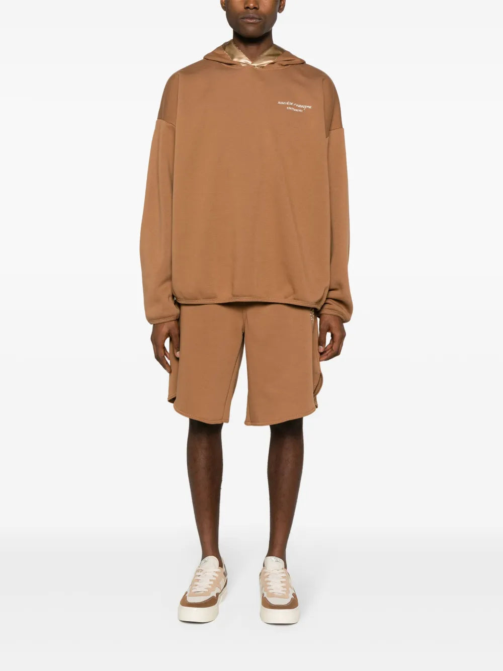 Logo Embroidered Satin Trim Hoodie