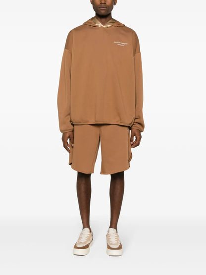Logo Embroidered Satin Trim Hoodie
