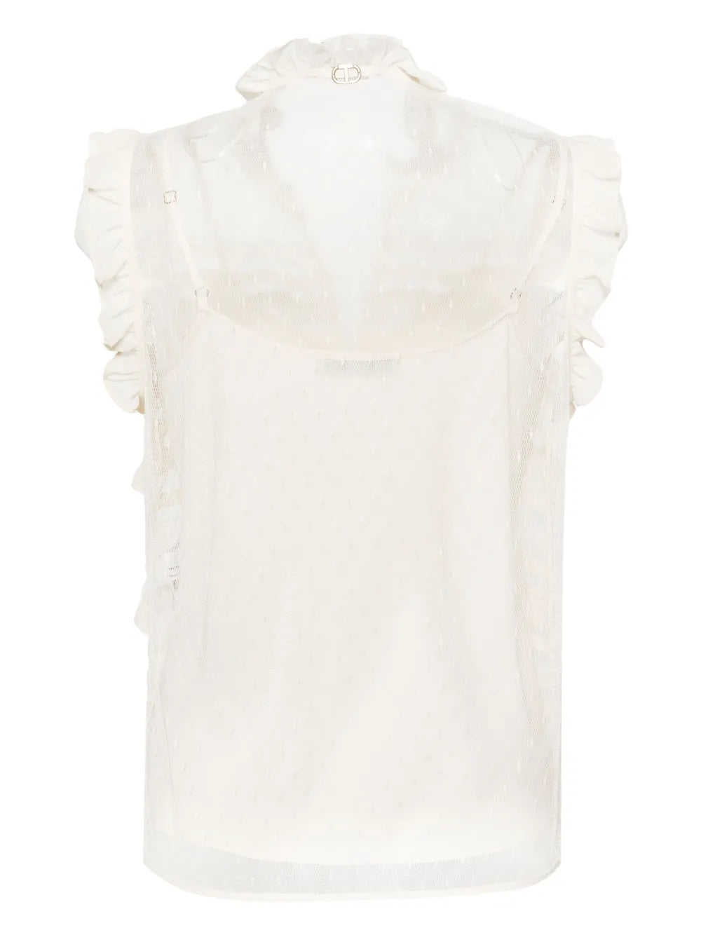 Floral-Lace Sleeveless Blouse