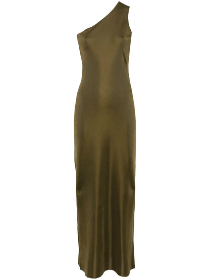 One-Shoulder Silk Maxi Dress