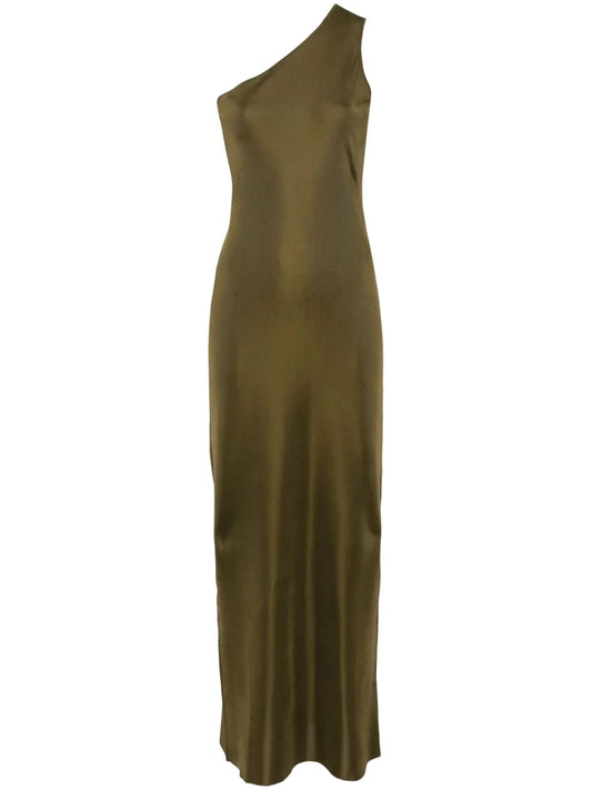 One-Shoulder Silk Maxi Dress