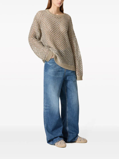 Open-Knit Linen Jumper