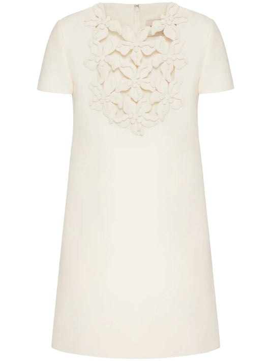 Crepe Couture Embroidered Minidress