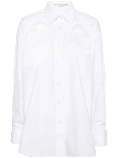 Broderie-Anglaise Detailed Cotton Shirt