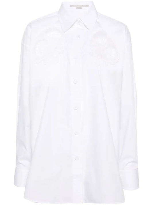 Broderie-Anglaise Detailed Cotton Shirt