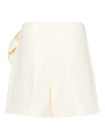 Bow-Detail Linen Shorts