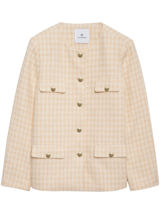 Janet Houndstooth Tweed Jacket
