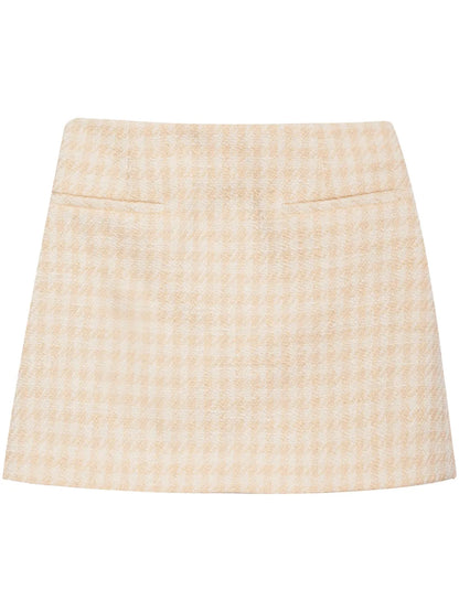 Vanessa Houndstooth Tweed Miniskirt