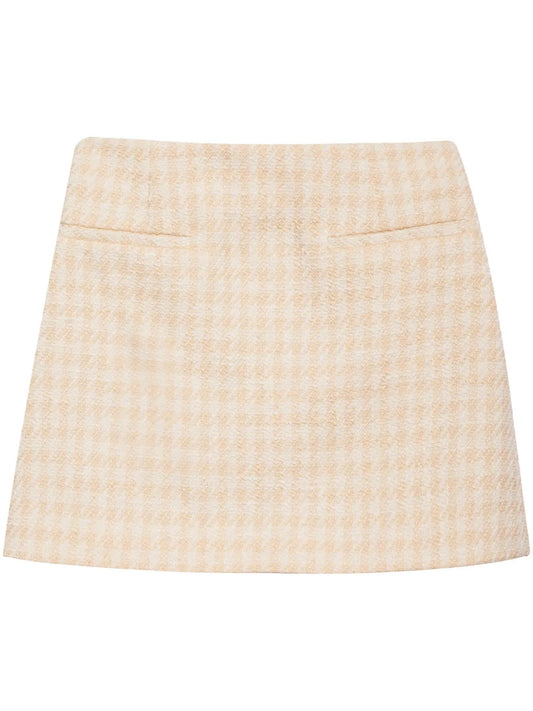 Vanessa Houndstooth Tweed Miniskirt
