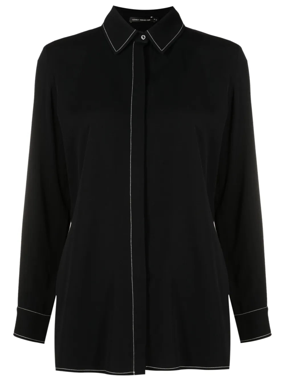 Contrast-Stitching Long-Sleeve Shirt