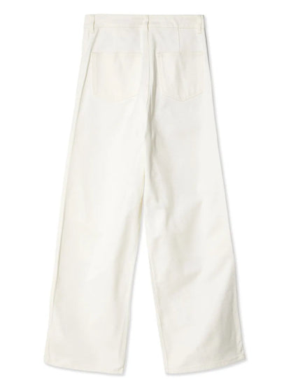 Double-Knee Straight-Leg Cotton Trousers