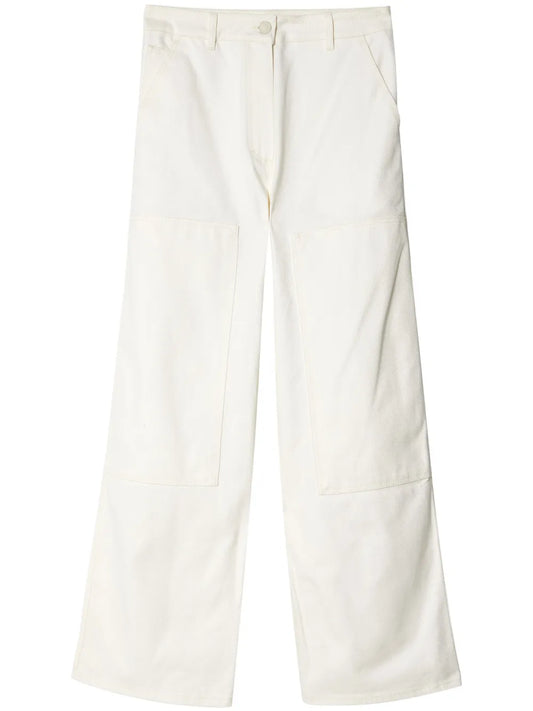 Double-Knee Straight-Leg Cotton Trousers