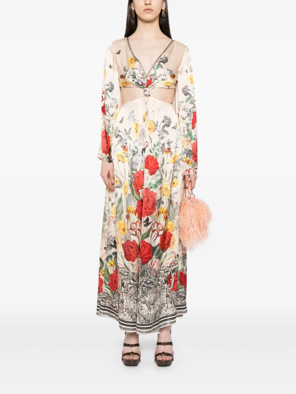 Printed Flared Sleeve Dress