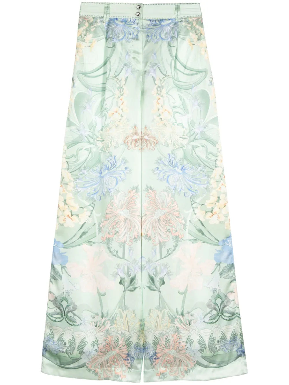 Dreaming In Dutch-Print Silk Trousers