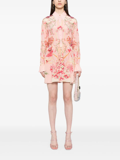 Floral-Print Shift Shirtdress