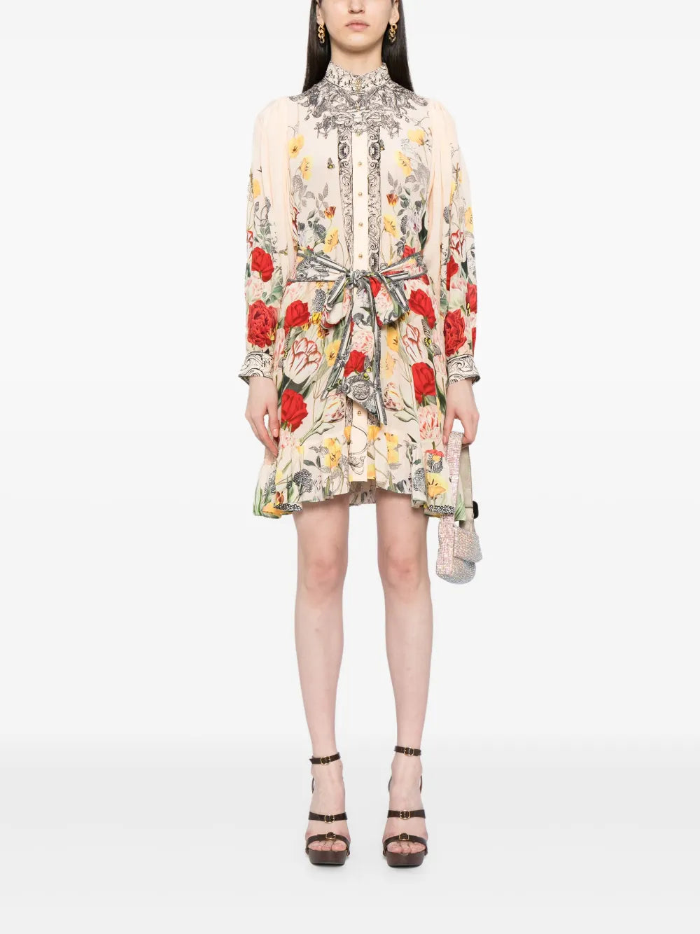 Printed Belted Shirtdress